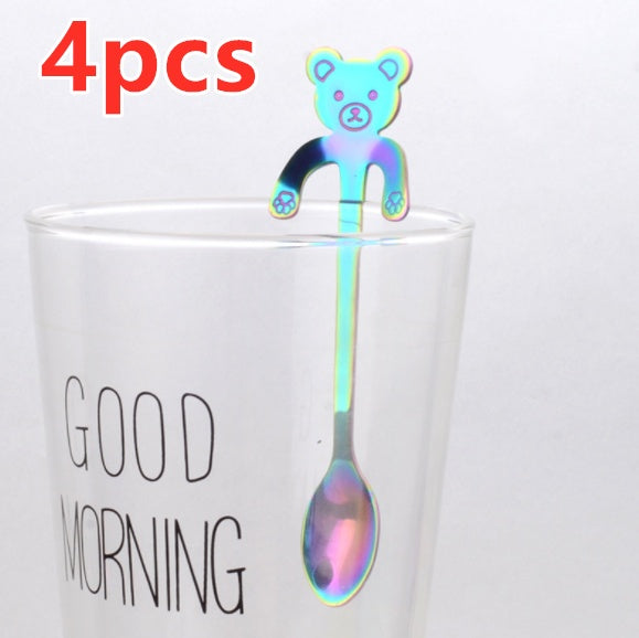 Coffee spoon, 304 creative stainless spoon, dessert spoon, cute cartoonhandle, hangingfeces coffee spoon