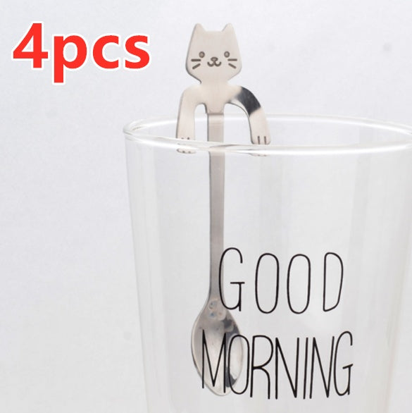 Coffee spoon, 304 creative stainless spoon, dessert spoon, cute cartoonhandle, hangingfeces coffee spoon