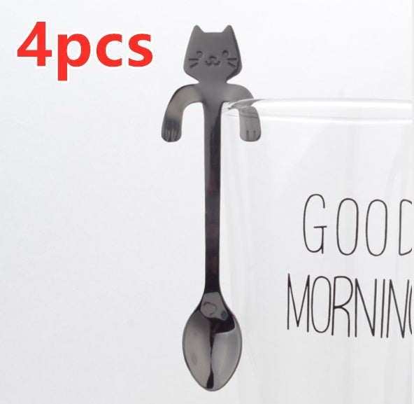 Coffee spoon, 304 creative stainless spoon, dessert spoon, cute cartoonhandle, hangingfeces coffee spoon