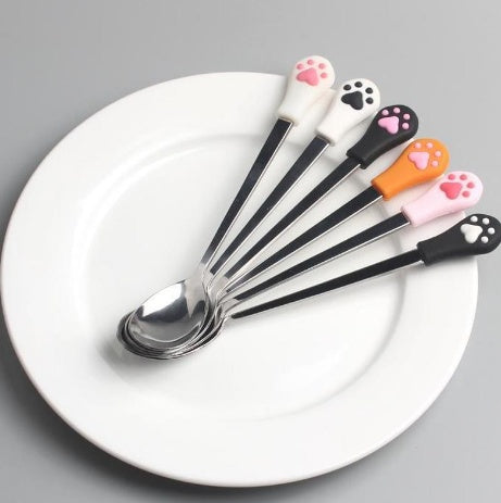 Stainless Steel Cute Cat Paw Spoons