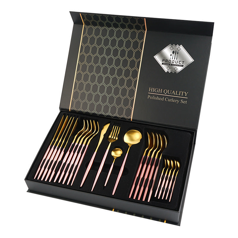 24-piece Set Of Stainless Steel Portuguese Western Cutlery